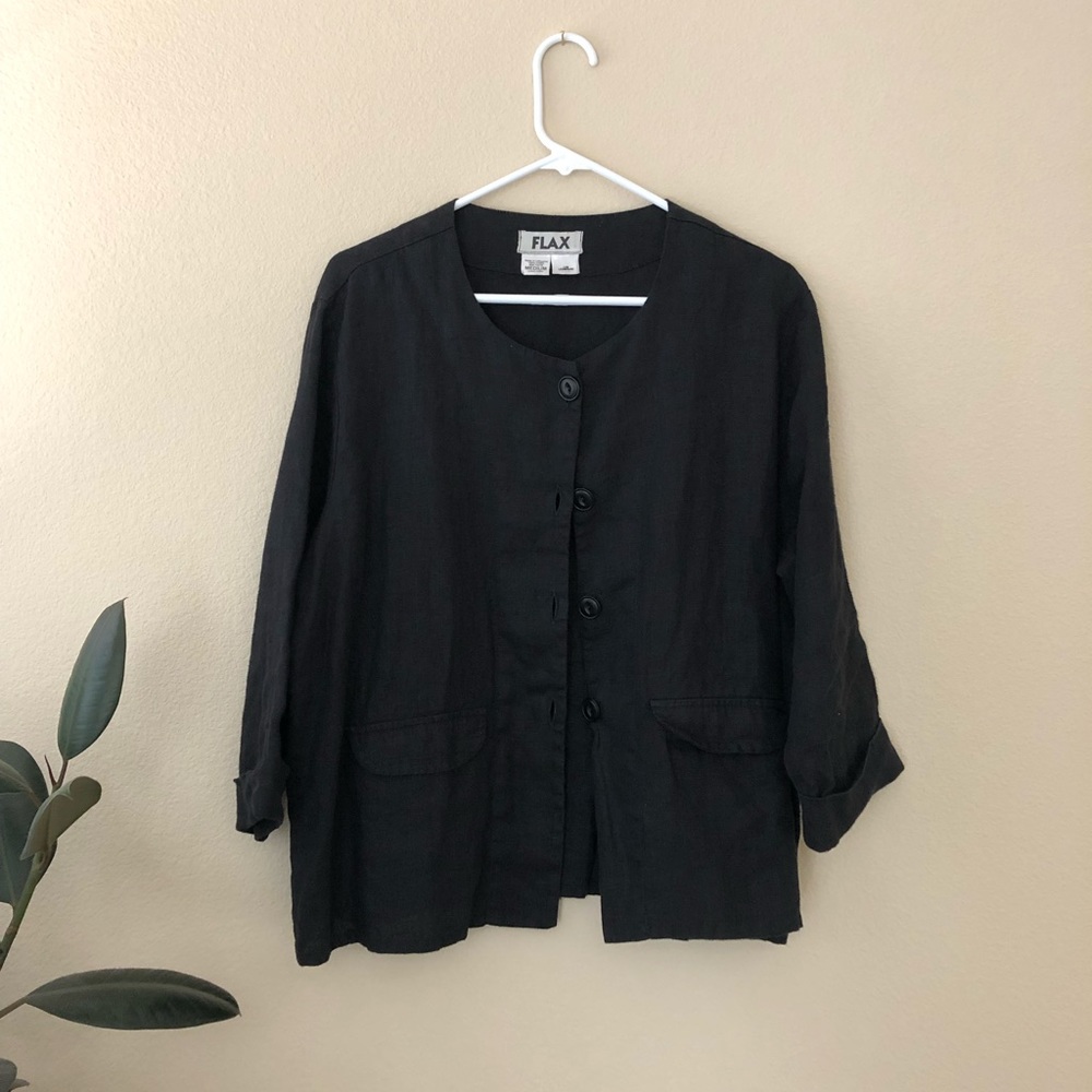 Black FLAX Chore Jacket